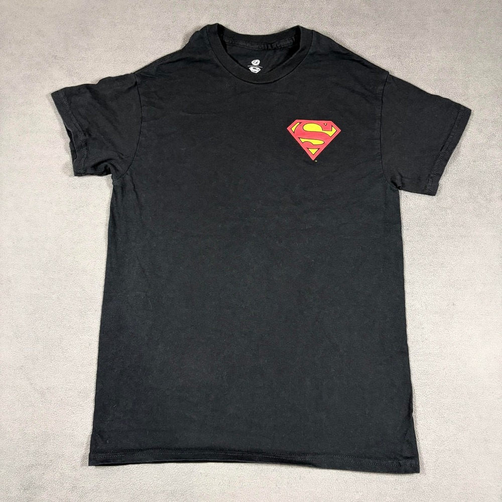 DC Comics Superman Graphic T-Shirt Mens Small Black Comic Book Cover Art